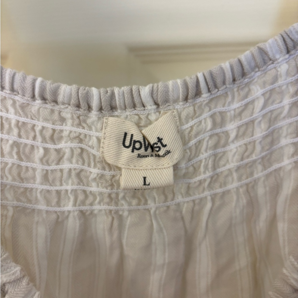 UpWest Light Striped Ruffle Tank Top - Picture 4 of 4